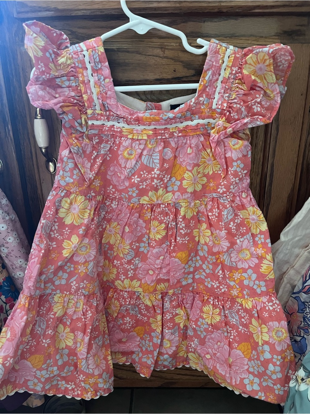 Cynthia Rowley Coral Floral Tiered Sundress